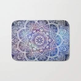 Lace Mandala Full - White on Galaxy Bath Mat
