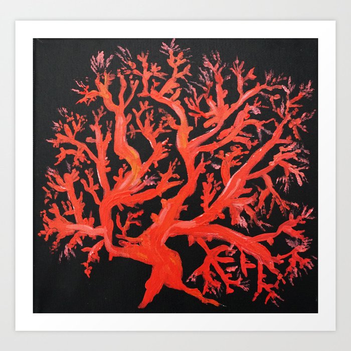 Living coral, original painting Art Print