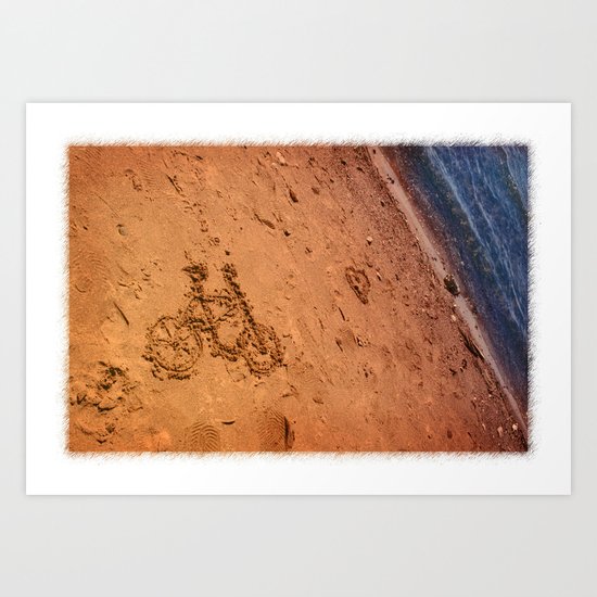 sand bicycle Art Print