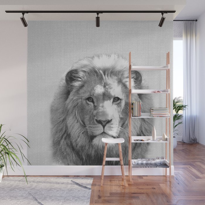 Lion - Black & White Wall Mural