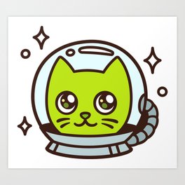 Cute cartoon space cat Art Print