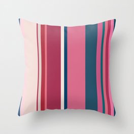 turquoise and moderate red colored striped Throw Pillow