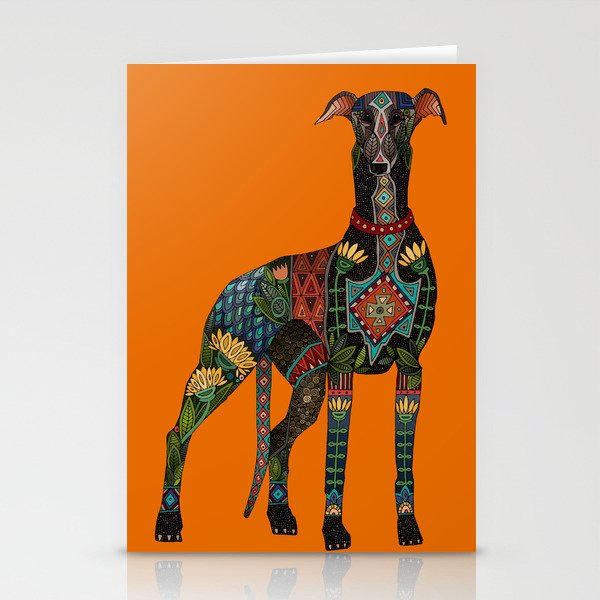greyhound orange Stationery Cards
