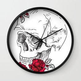 Japanese Skull Tattoo Wall Clock
