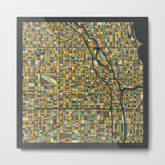 CHICAGO MAP Metal Print