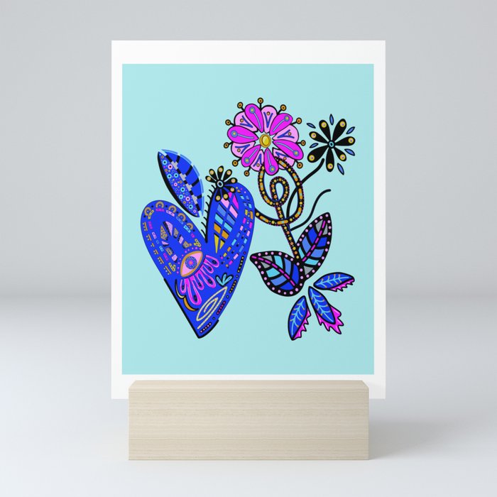 Let Your Heart Bloom Mini Art Print