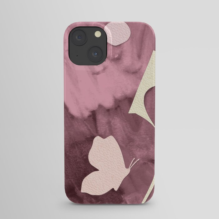 Soft Pink Butterfly Collage iPhone Case