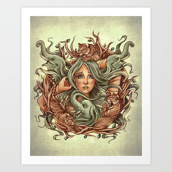 Elephants Art Print