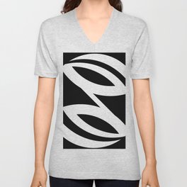 black and white chic minimal art V Neck T Shirt