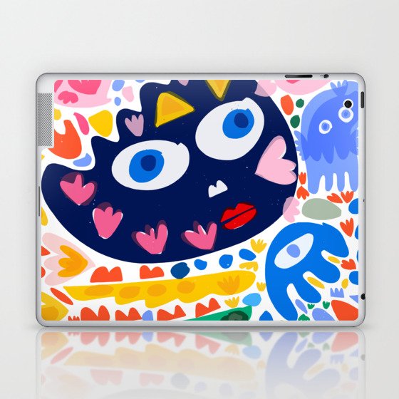 Blue Queen With Flowers Matisse Inspiration Art Laptop & iPad Skin