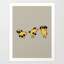 Dumbbell Clean Pug Art Print