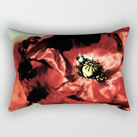 one red poppy Rectangular Pillow