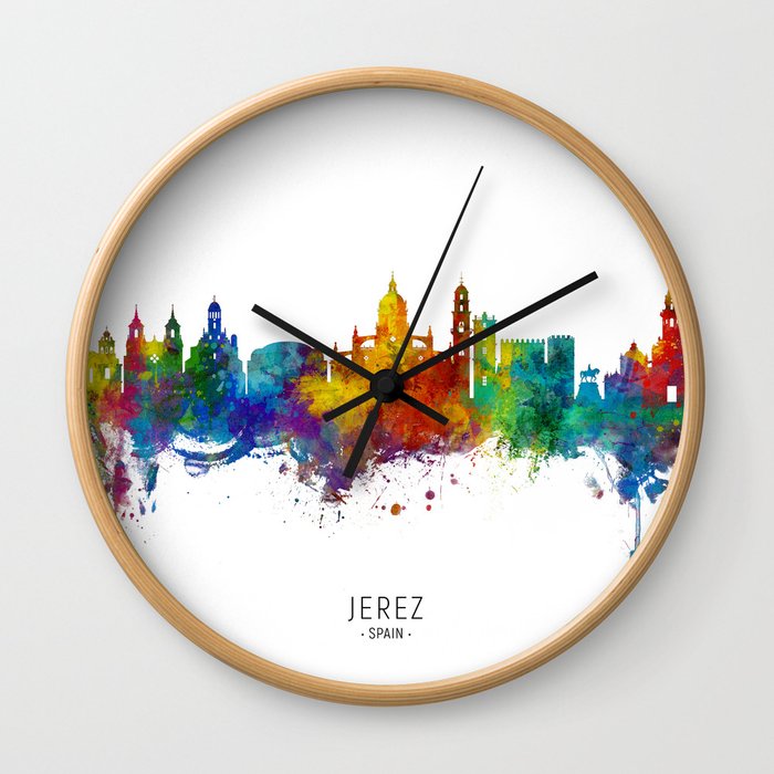 Jerez Spain Skyline Wall Clock