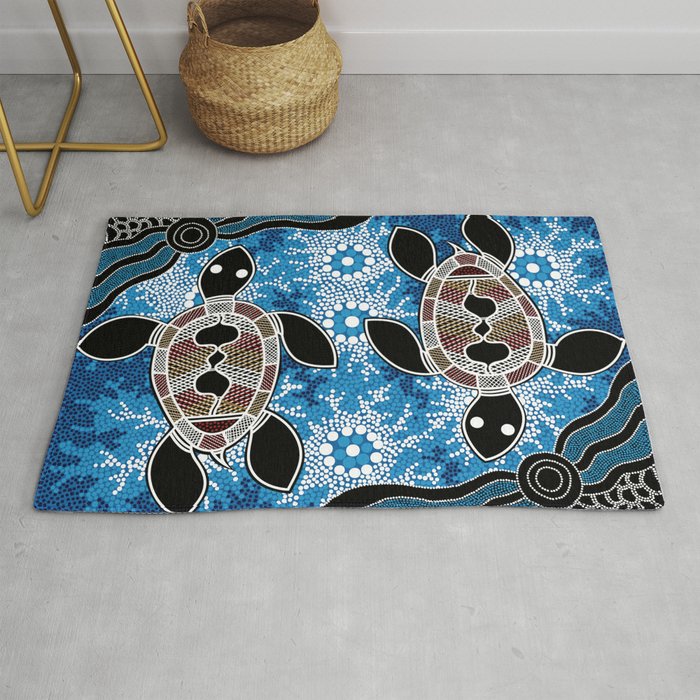 Aboriginal Art Sea Turtles Rug By Hogartharts Society6