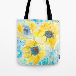Watercolor Sunflowers Tote Bag