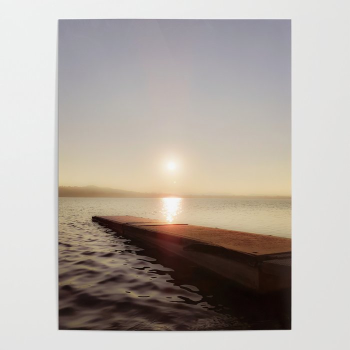 Golden Hour On Lake Poster