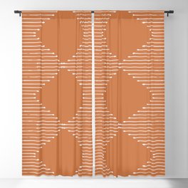Geo (Terracotta Orange) Blackout Curtain