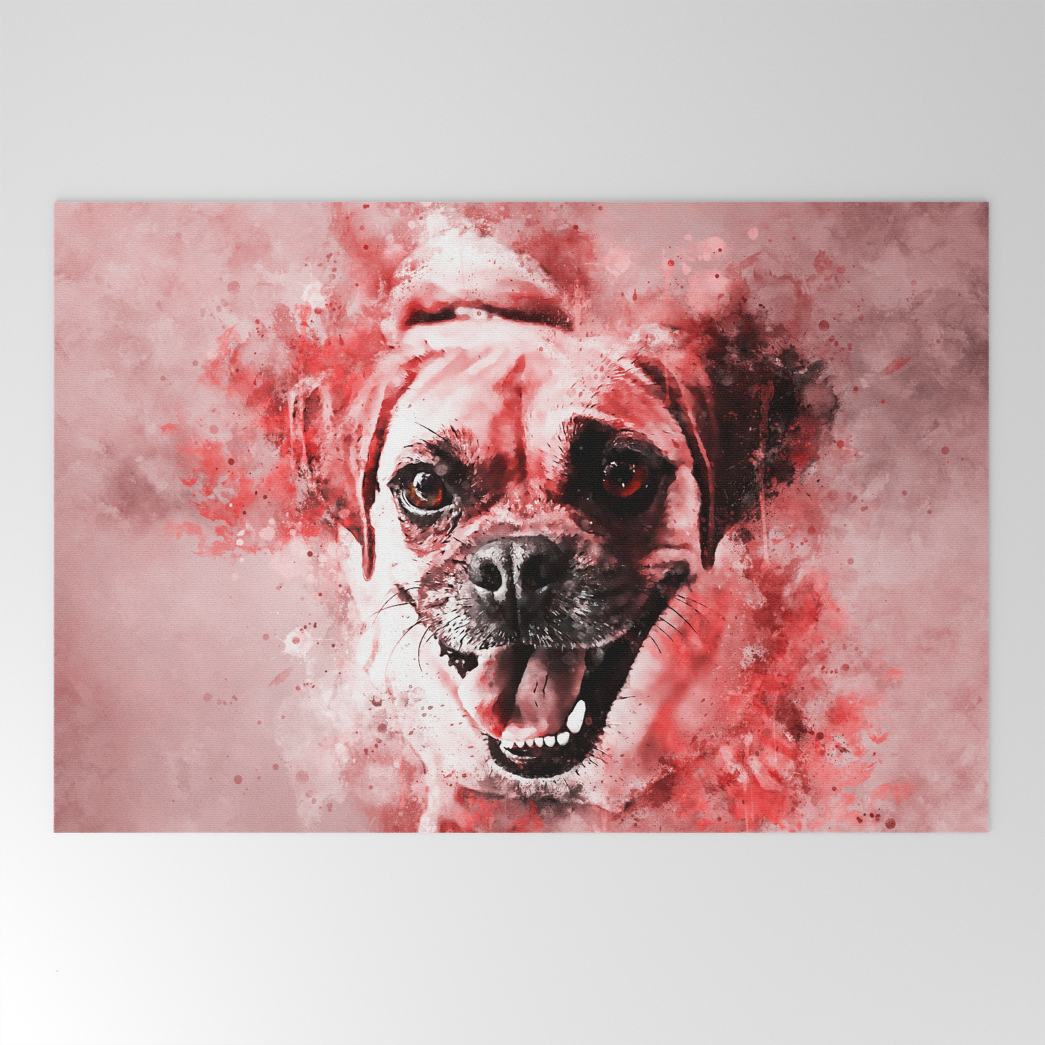 Happy Pug Dog Ws2s Welcome Mat By Gxp Design Society6