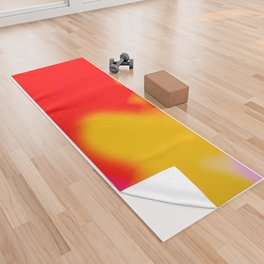 Red Yellow Aura Gradient Ombre Sombre Abstract  Yoga Towel