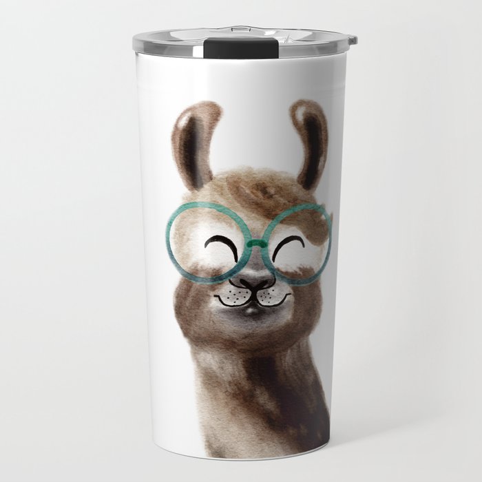 Lucy the Llama Watercolour Print Travel Mug