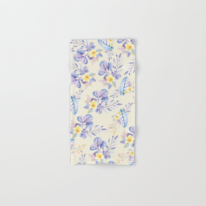 Lavender yellow purple watercolor modern floral Hand Bath Towel