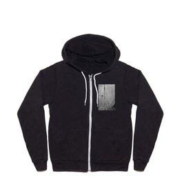 Abstract Black and White Grey Paint Metal Weathered Texture Zip Hoodie