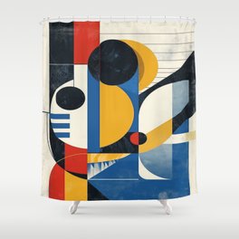Linear Legends The Art of Mid-Century Minimalism Shower Curtain