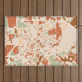 AMSTERDAM HOLLAND CITY MAP EARTH TONES Outdoor Rug