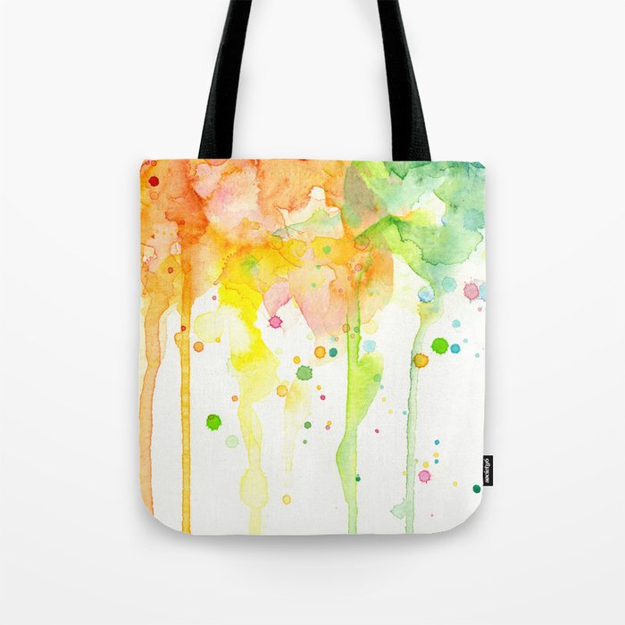 Rainbow Watercolor Pattern Texture Tote Bag