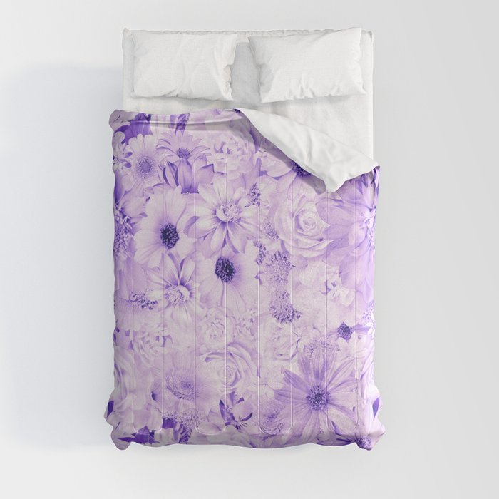 amethyst floral bouquet aesthetic array Comforter