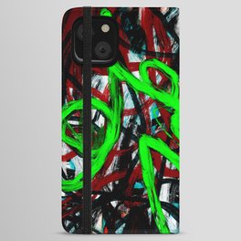 Abstract expressionist Art. Abstract Painting 100. iPhone Wallet Case