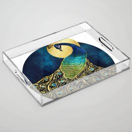 Golden Peacock Acrylic Tray