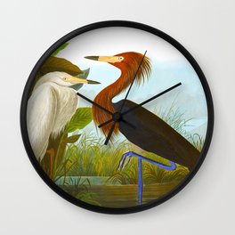 Purple Heron Wall Clock