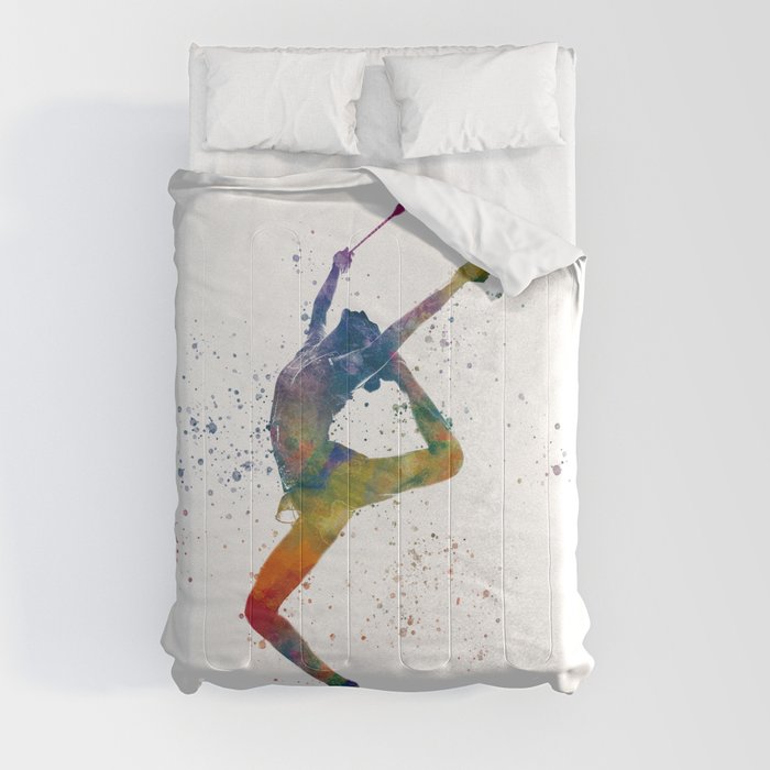 Rhythmic gymnastics in watercolor Comforter