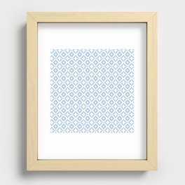 Pale Blue Ornamental Arabic Pattern Recessed Framed Print