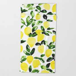 Summer Lemons Beach Towel