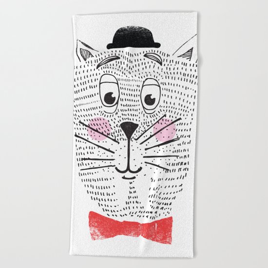 CAT IN A BOWTIE Beach Towel