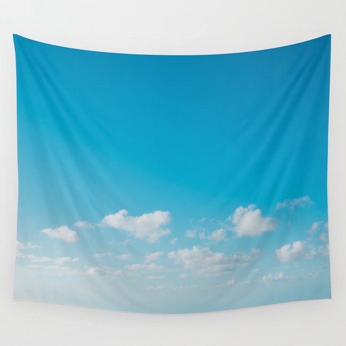 blue sky and white clouds landscape photography Wall Tapestry