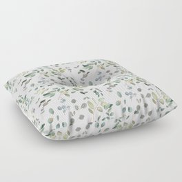 Hand Painted Watercolor Leaves Pattern Floor Pillow