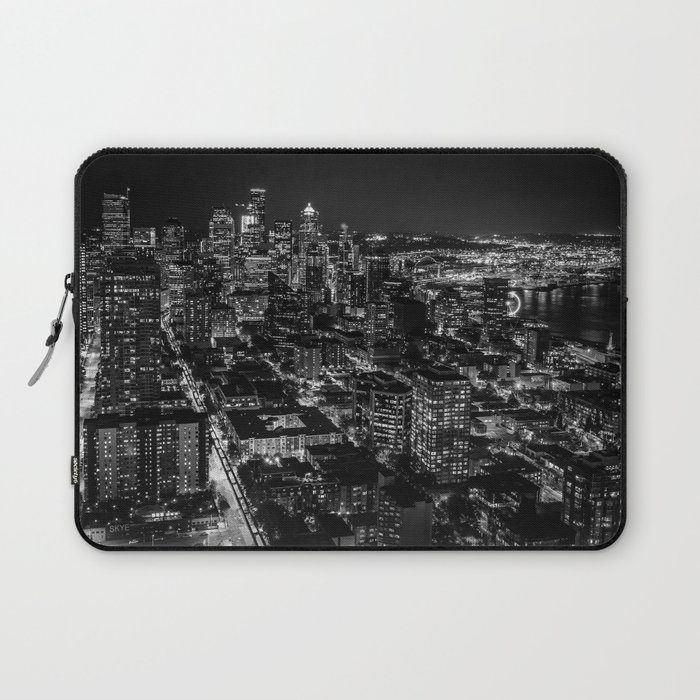 Seattle from the Space Needle in Black and White Laptop Sleeve