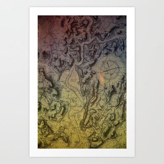 Map of Falmouth Harbour Art Print
