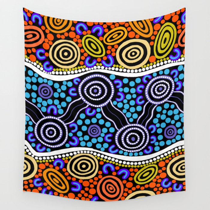 Authentic Aboriginal Art - River Journey Wall Tapestry