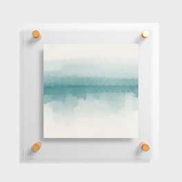 The Call of the Ocean 4 - Minimal Contemporary Abstract - White, Blue, Cyan Floating Acrylic Print