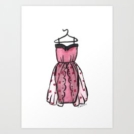 Vintage Pink Dress Art Print