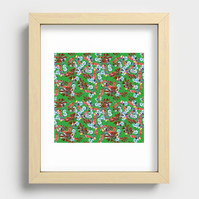 daisy green and red Recessed Framed Print