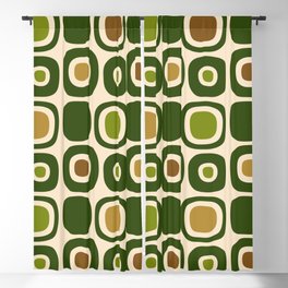 Mid Century Modern Modern Organic Shapes Pattern 321 Green Blackout Curtain