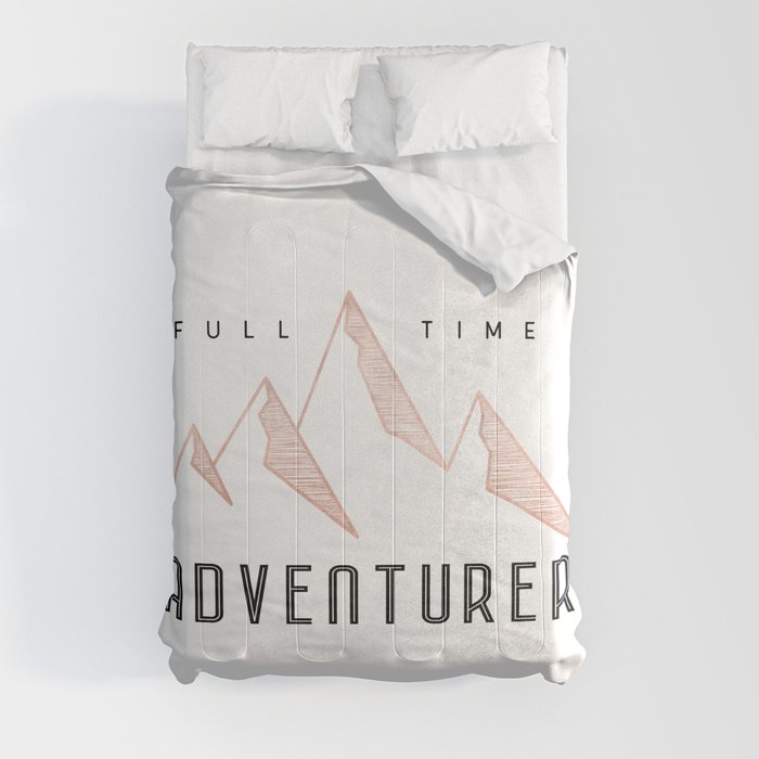 Full Time Adventurer Rosegold Mountains Comforter