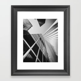 The World trade center district when you look up in the sky, New York | Creative NYC city view | Travel cityscape photography Framed Art Print