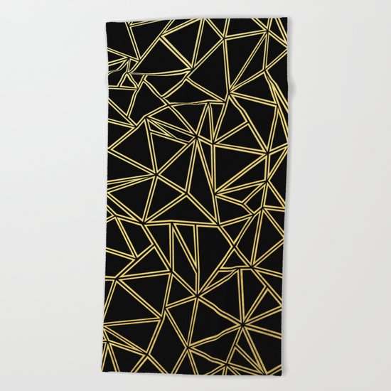 Abstract Blocks Gold Beach Towel