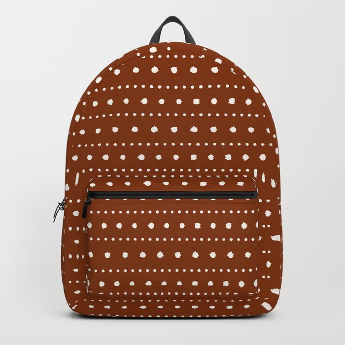 Burnt Orange Boho Mudcloth Pattern Backpack